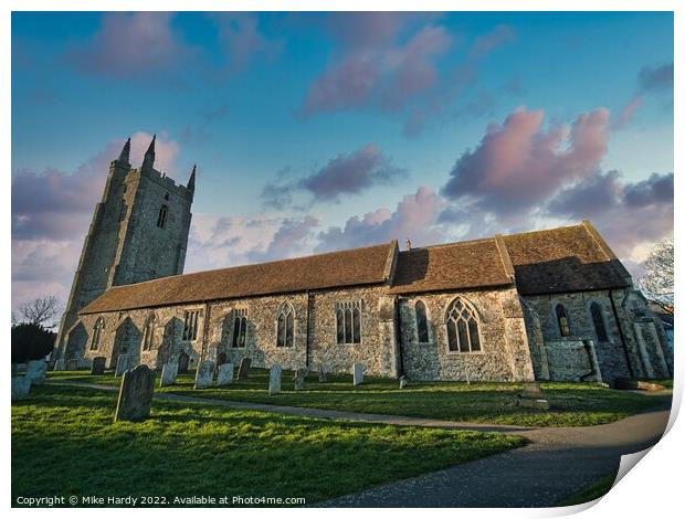 All Saints Church at Lydd Print by Mike Hardy