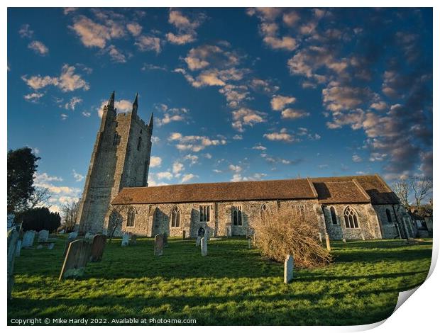 All Saints Church and Church yard at Lydd on the Romney Marsh Print by Mike Hardy
