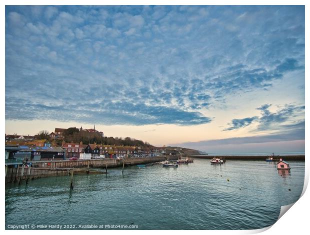 Folkestone Harbour & Fisherman's sea front Print by Mike Hardy