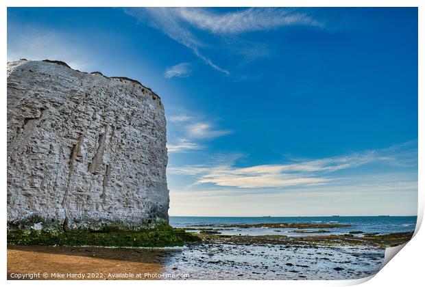 Chalk cliff formation on Botany Bay beach Print by Mike Hardy