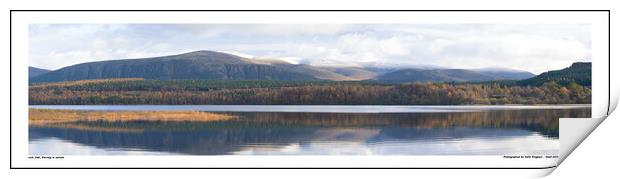 Loch Insh in Speyside, Scotland in the autumn. Print by Keith Ringland