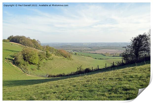 North Downs at Thurnham Print by Paul Daniell