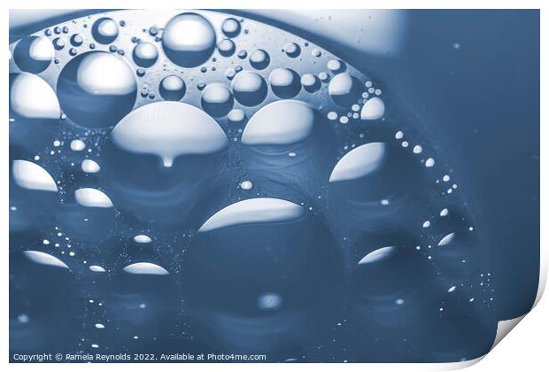Bubbles in Blue Tones Print by Pamela Reynolds