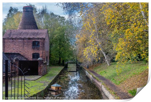 Bottle Kiln with Canal at Coalport China Museum Sh Print by Pamela Reynolds