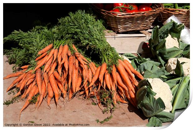 Freshly picked locally grown vegetable for sale on the roadside, Ghana Print by Gordon Dixon