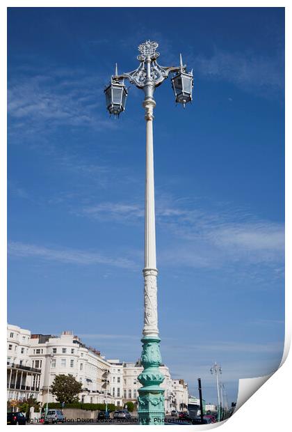One of Brighton's historic seafront lampposts Print by Gordon Dixon