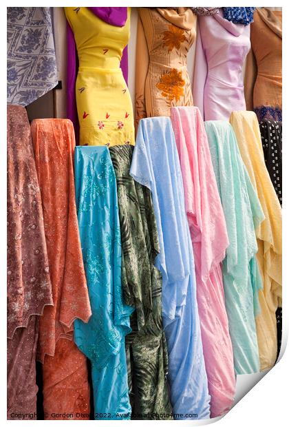 Colourful Arabian Ladies clothing - Dubai Print by Gordon Dixon