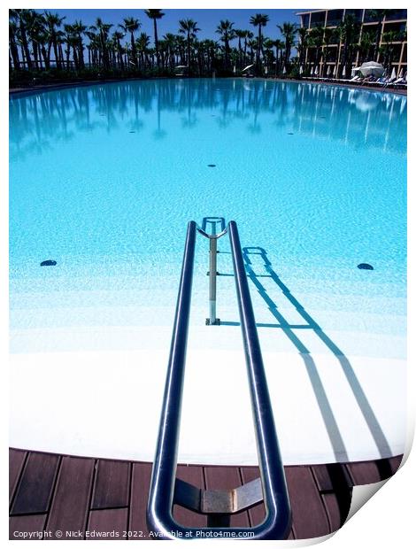  Guia,Portugal Swimming Pool Print by Nick Edwards