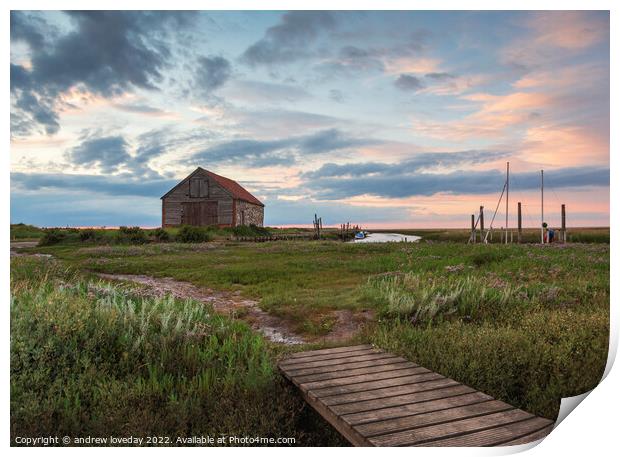 Thornham Coal Barn Print by andrew loveday