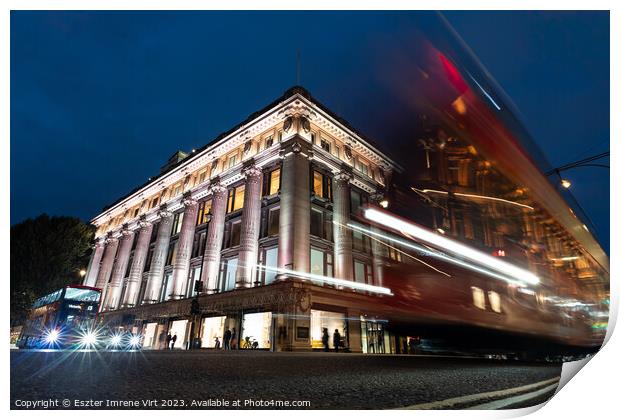  Oxford Street at night Print by Eszter Imrene Virt