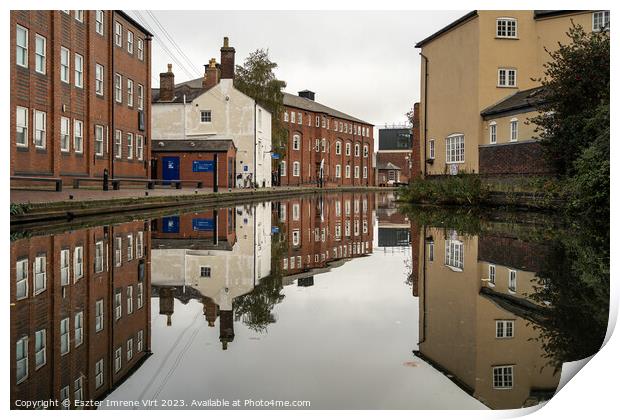 Reflection of buildings in Birmingham Print by Eszter Imrene Virt