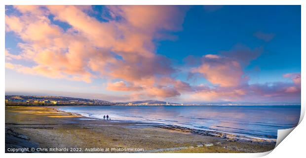 Golden Hour at Swansea Bay Print by Chris Richards