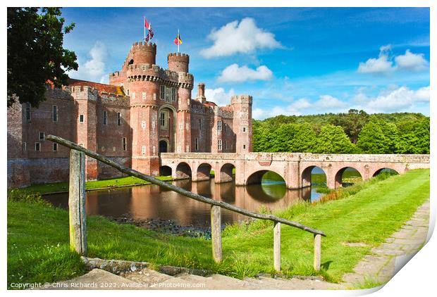 Herstmonceux Castle Print by Chris Richards