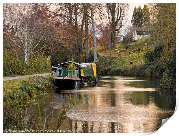 Autumn Kennet & Avon Canal  Print by Rowena Ko