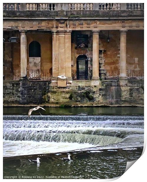 Pulteney Weir, Bath Print by Rowena Ko