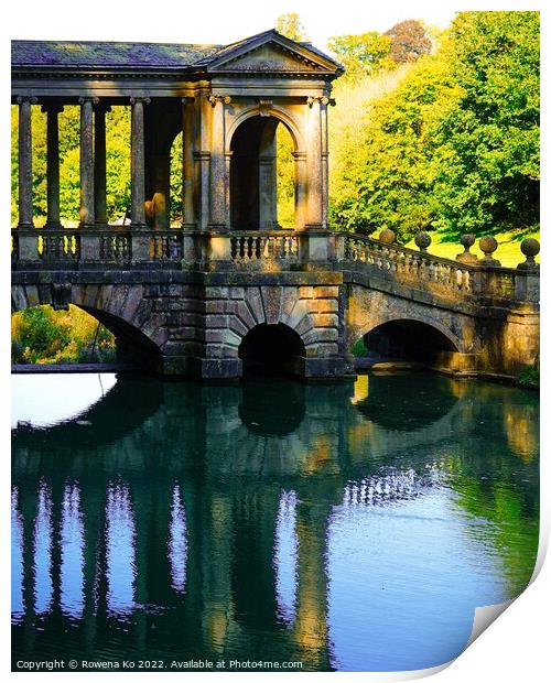 Reflection of Palladian Bridge Print by Rowena Ko