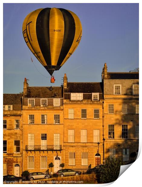 Hot air balloon in Bath  Print by Rowena Ko