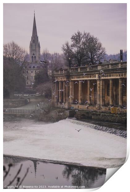 Morning View of the Pulteney Weir  Print by Rowena Ko