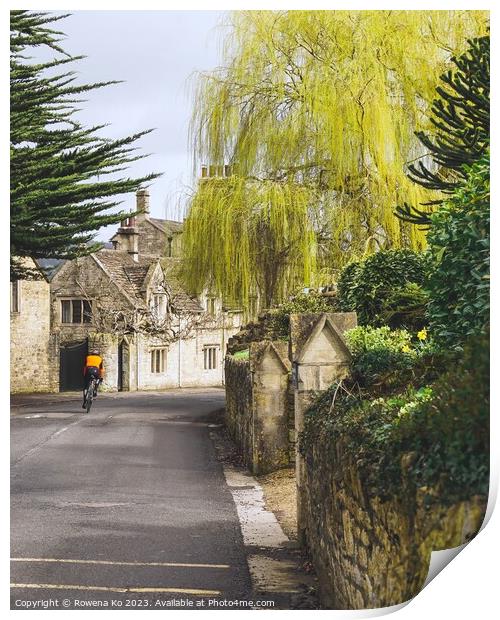 Bathampton in Spring time - Willow tree  Print by Rowena Ko