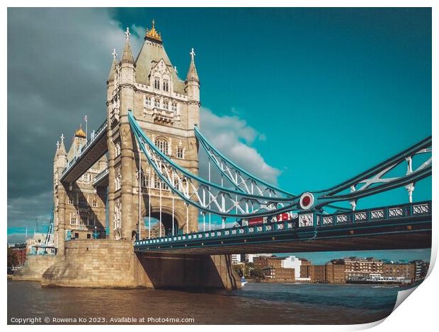 The Tower Bridge, London Print by Rowena Ko
