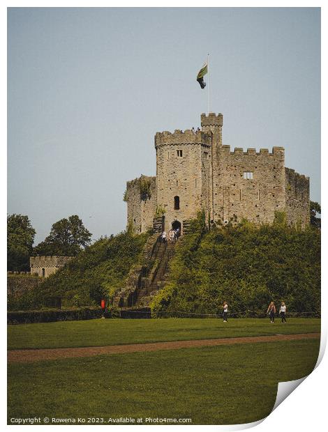 Cardiff Castle: Vibrant Green Panorama Print by Rowena Ko