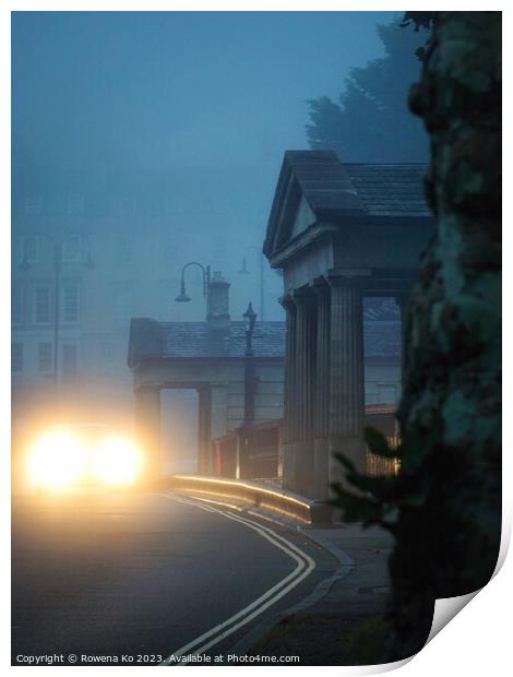 Misty Morning on Cleveland Bridge Print by Rowena Ko