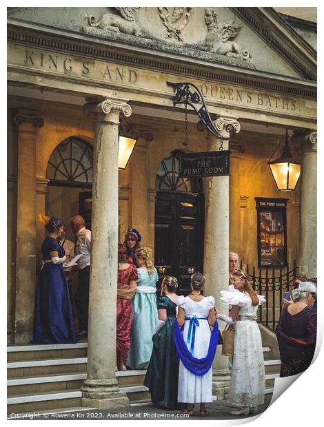 Jane Austen Festival Ball at The Pump Room Bath  Print by Rowena Ko