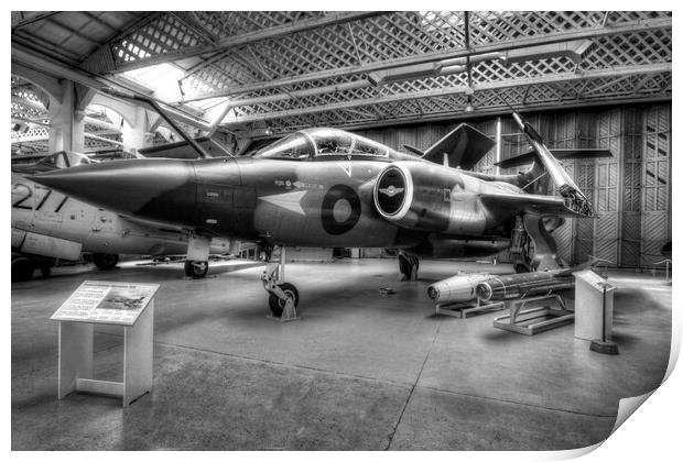 Hawker Siddeley Buccaneer (monochrome) Print by Dave Urwin