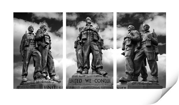 Commando Memorial Triptych (White) Print by Dave Urwin