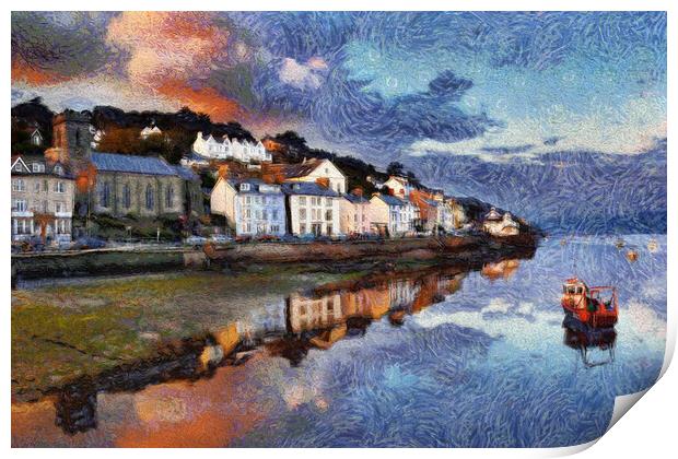 Aberdovey after Van Gogh Print by Dave Urwin