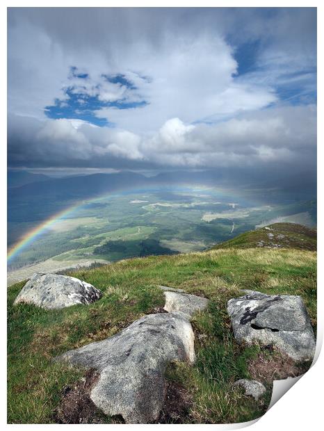 Rainbow Over The Great Glen Print by Dave Urwin