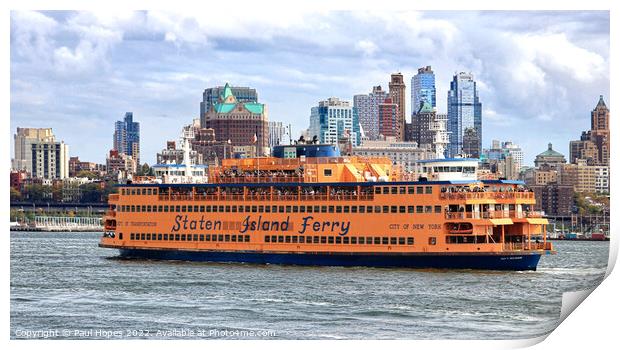 Staten Island Ferry Print by Paul Hopes