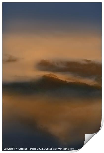 Sunrise in the Andean rainforest of Colombia Print by Catalina Morales