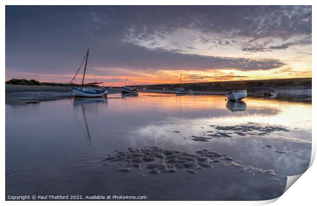 Sunrise at low tide Print by Paul Thetford