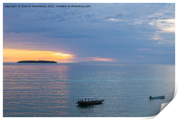 Mnemba Island Sunrise Print by Etienne Steenkamp