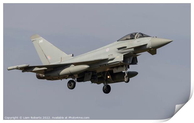 Royal Air Force Eurofighter Typhoon 'ZK340'  Print by Liam Roberts