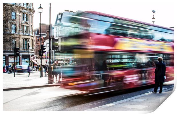 London Bus in motion Print by Daniel Gwalter