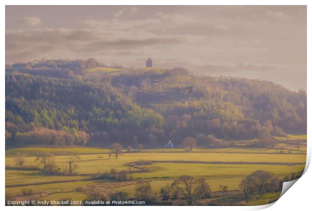 Paxton Tower above the Towy Valley Print by Andy Shackell