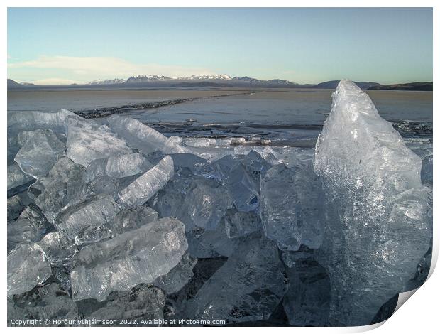 Ice On Lake. Print by Hörður Vilhjálmsson