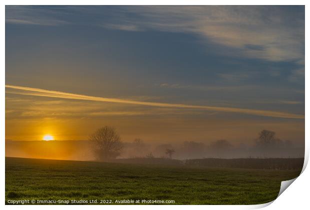 Misty Sunrise Print by Storyography Photography