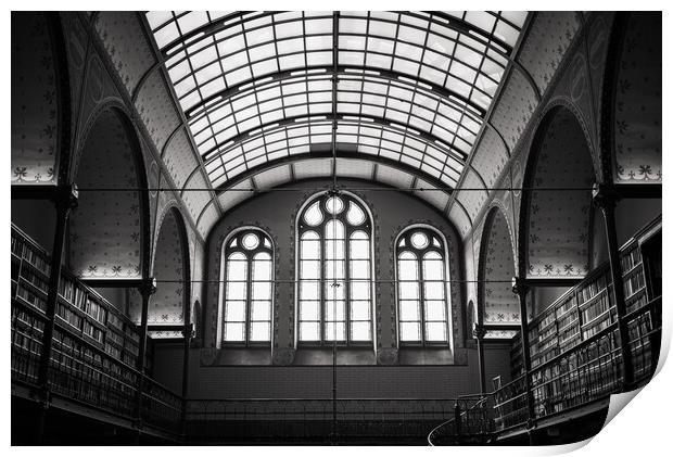 Windows in library of Rijksmuseum  Print by Veronika Druzhnieva