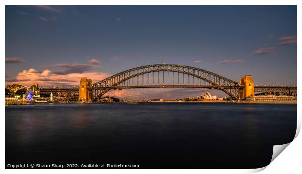Sydney at Sunset Print by Shaun Sharp
