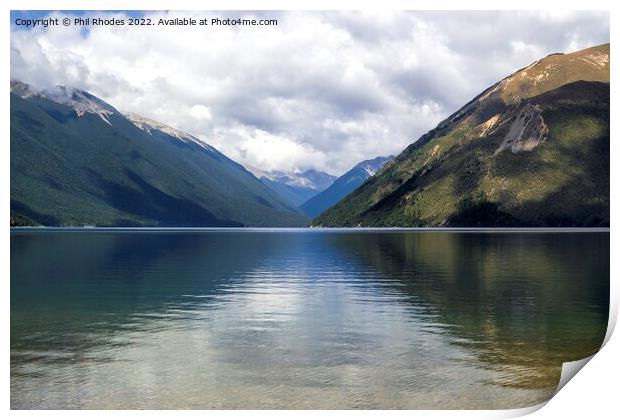 Lake Rotoiti, Saint Arnaud Print by Phil Rhodes