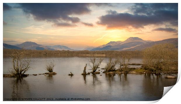 Loch Lomond Sunset Print by STEVEN CALCUTT