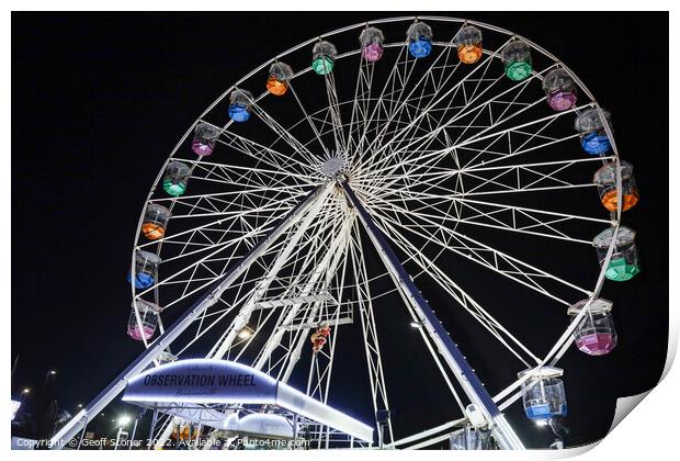The Bournemouth Observation Wheel Print by Geoff Stoner