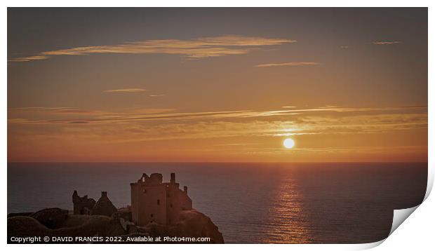 Dunnottar Castle Sunrise Dramatic and Ancient Fort Print by DAVID FRANCIS