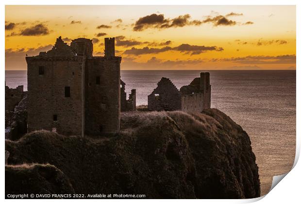 Ancient Fortress on a Dramatic Clifftop Print by DAVID FRANCIS