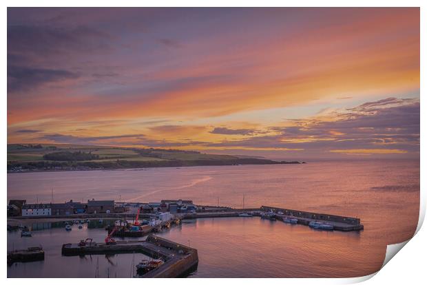 Majestic Sunrise in Stonehaven Print by DAVID FRANCIS