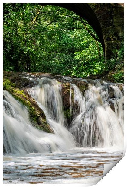 Spectacular Arbirlot Waterfall After the Rain Print by DAVID FRANCIS
