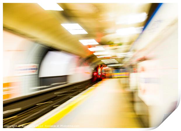 London underground tube train UK Print by Rose Sicily